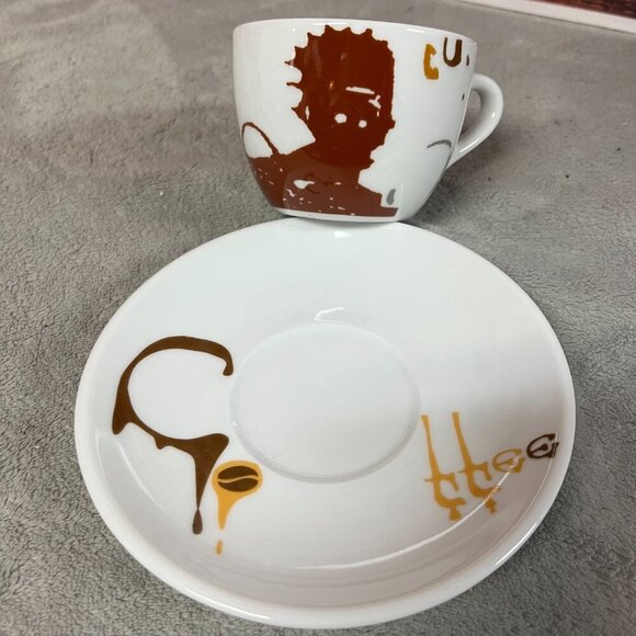 Toscana Espresso Abstract Art Artistic Cup & Saucer Set of 6 - Picture 8 of 16